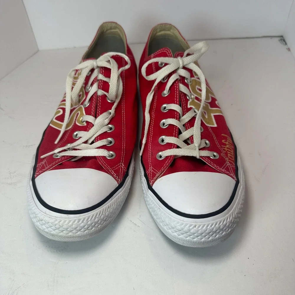 Converse Chuck Taylor All Star Low Top San Francisco 49ers Custom Red Mens Shoes - Picture 2 of 16